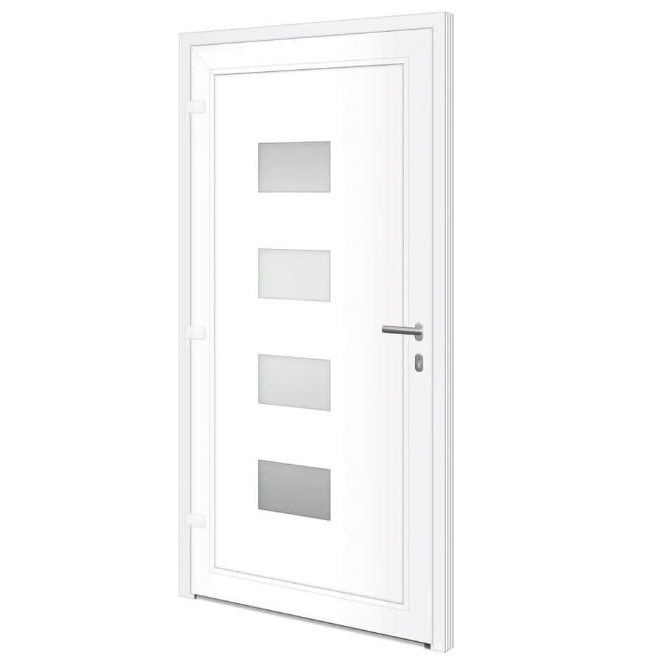 vidaXL Haustür Haustür Weiß 100x200 cm Aluminium und PVC (1-St) - Thumbnail 5