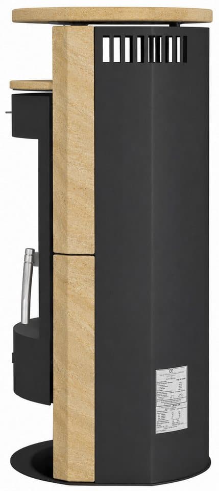 Hanseatic Kaminofen "MAIA Sandstein", Exklusiv, Lieferung bis ins Wohnzimmer, 6,2 kW, Zeitbrand, Große Sichtscheibe, mit Tee- und Holzfach - Thumbnail 5