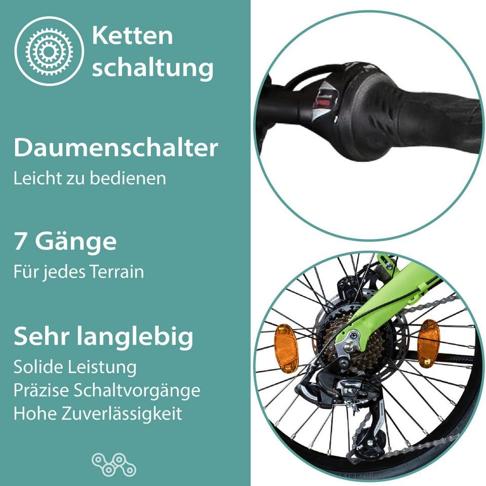 Tretwerk E-Bike Faltrad Akimbo Plus, 7 Gang Shimano Tourney Schaltwerk, Kettenschaltung, Heckmotor, 345 Wh, Pedelec, Elektrofahrrad für Damen und Herren - Thumbnail 5