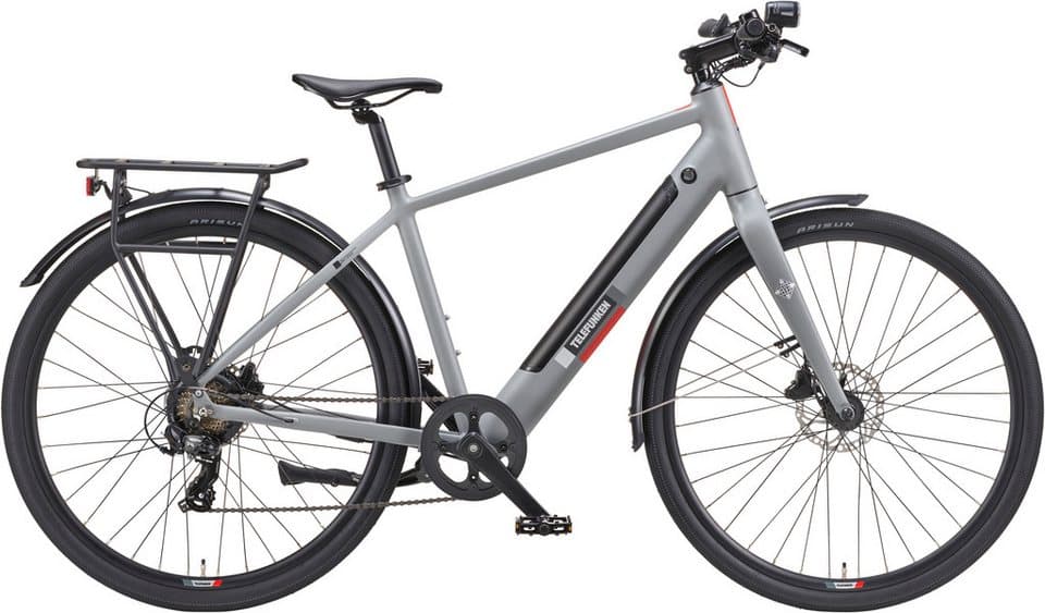Telefunken E-Bike Cityrad UH200, 7 Gang Shimano, Kettenschaltung, Heckmotor, 475,2 Wh, (28 Zoll, Straßenzulassung, Scheibenbremsen, leichtes E-Bike ca. 20 kg), Pedelec, Elektrofahrrad für Herren u. Damen, Urbanbike - Bild 1