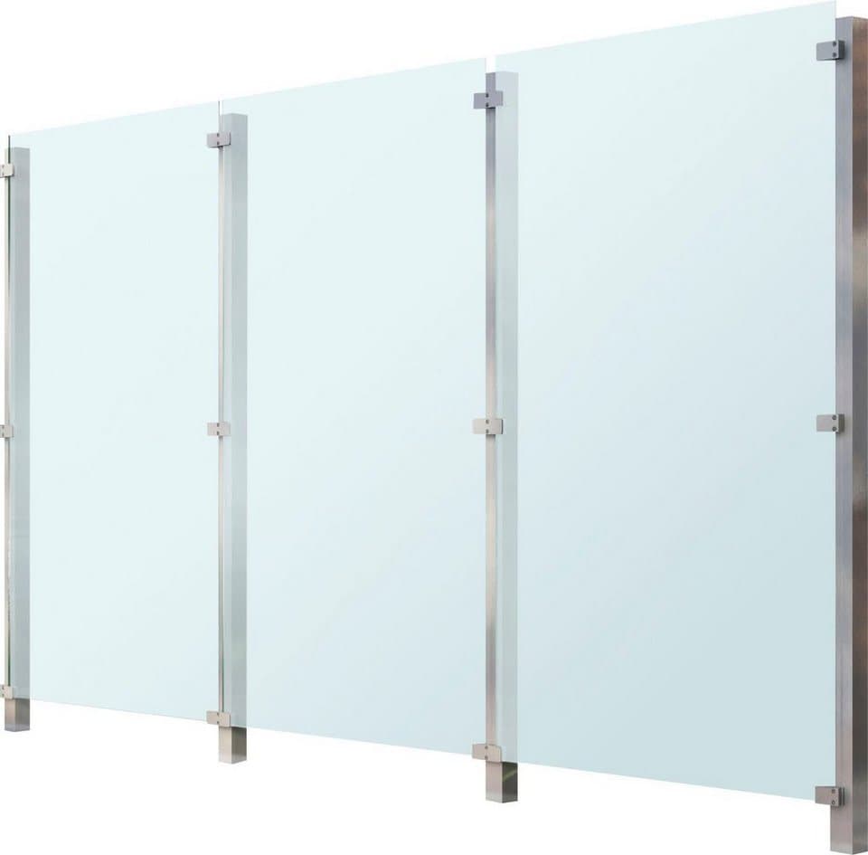STAKET PRO Zaun, (Set), Glaszaun, Gesamtlänge: 3,32 m, 4 Pfosten