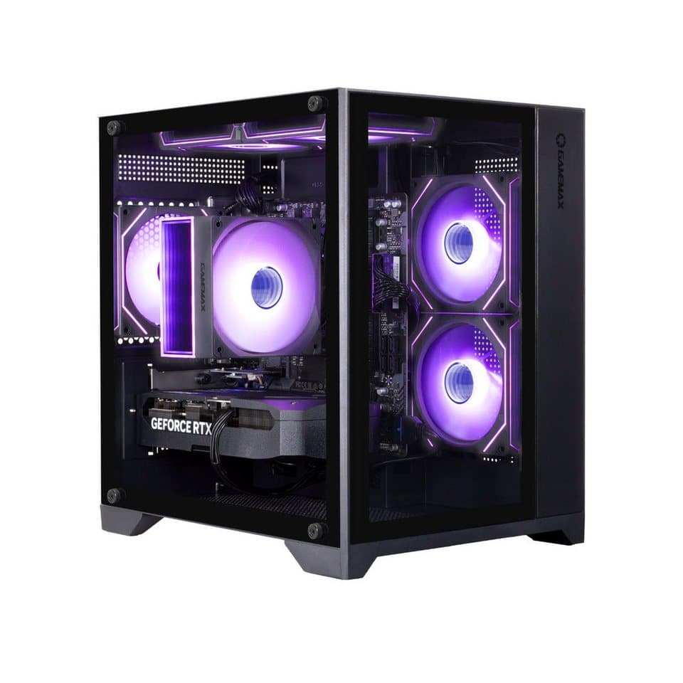GAMEMAX MegaDeal Infinity Mini 2633 Ryzen 5 7500F RTX 5060Ti 32GB DDR5 1TB SSD PC-Komplettsystem (32", AMD Ryzen 5 7500F, RTX 5060 Ti, 32 GB RAM, 1000 GB SSD, Windows 11, DDR5 RAM + MSI MAG 32C6 Curved Monitor, 80cm (32) - Thumbnail 4