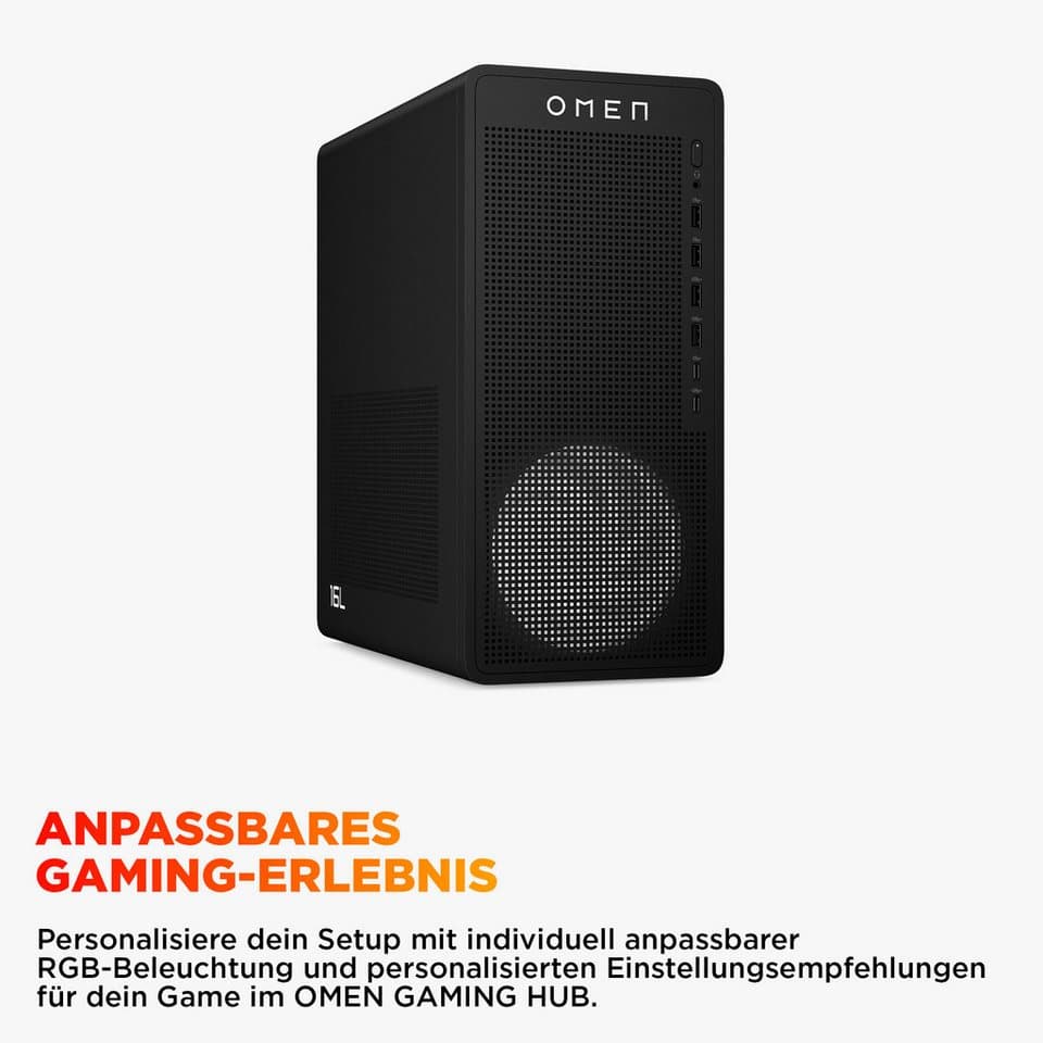 HP OMEN 16L TG03-0271ng Gaming-PC (AMD Ryzen 7 8700F, GeForce RTX 5060, 16 GB RAM, 512 GB SSD, Luftkühlung) - Thumbnail 4