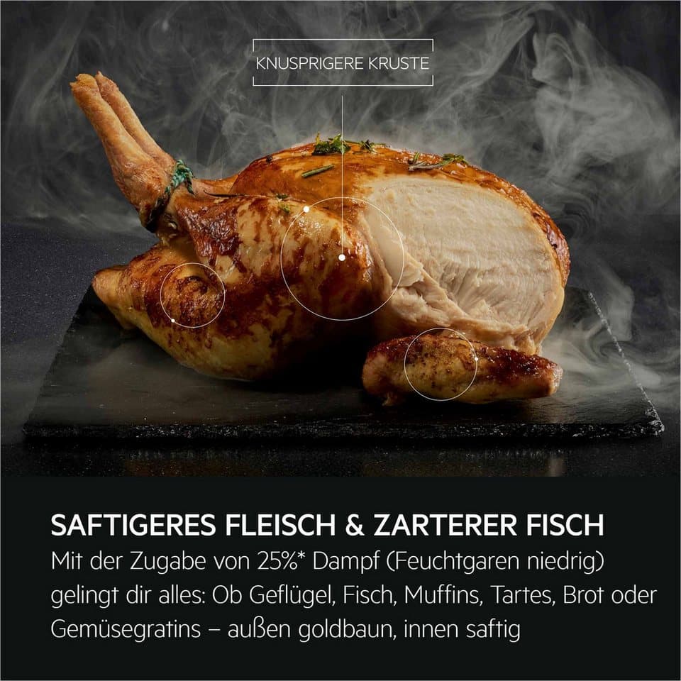 AEG Pyrolyse Backofen 6000 TR6PB50WSB, Pyrolyse-Selbstreinigung, Knusprig & saftig: SteamCrisp mit 25 % Dampf für leckere Ofengerichte - Thumbnail 6