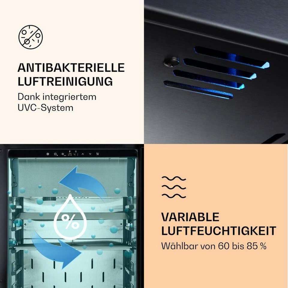Klarstein Reifeschrank Steakhouse Pro 233, 233 l, Elektrische Fleischkühlschrank LED Touch Kühlen 233 L - Thumbnail 10