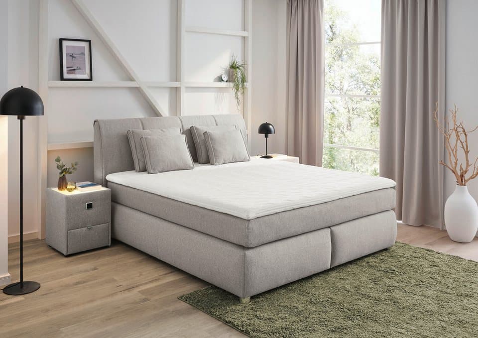Jockenhöfer Gruppe Boxspringbett "Carla", wahlweise mit oder ohne Bettkasten, inkl. 4 Kissen, erhältlich in den Breiten 160 & 180cm