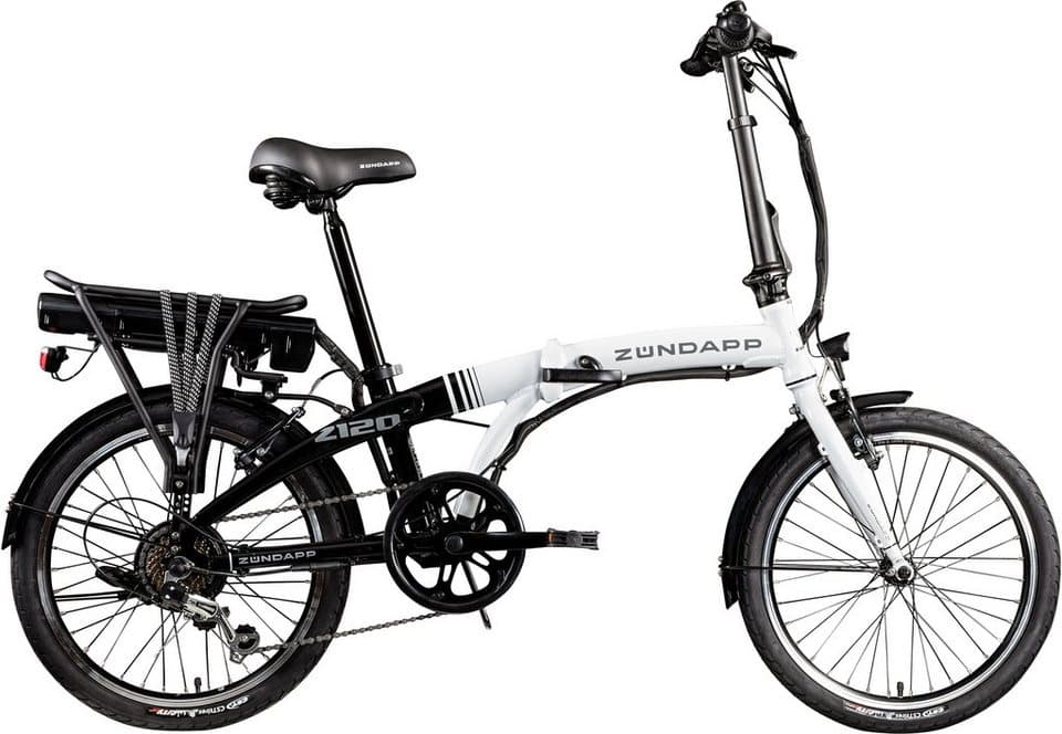 Zündapp E-Bike Klapprad Z120, 7 Gang Shimano Tourney Schaltwerk, Kettenschaltung, Heckmotor, 374,4 Wh, Pedelec, Elektrofahrrad für Damen u. Herren - Bild 1