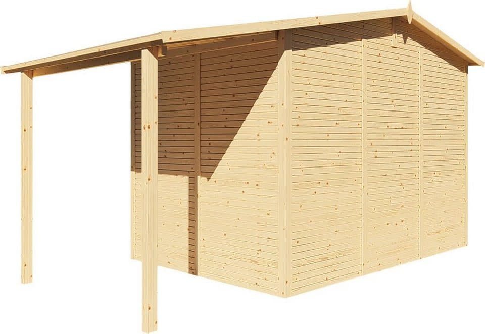 KONIFERA Gartenhaus Alto 4 PLUS Fineline Satteldach, BxT: 440x209 cm, mit Anbaudach - Thumbnail 7