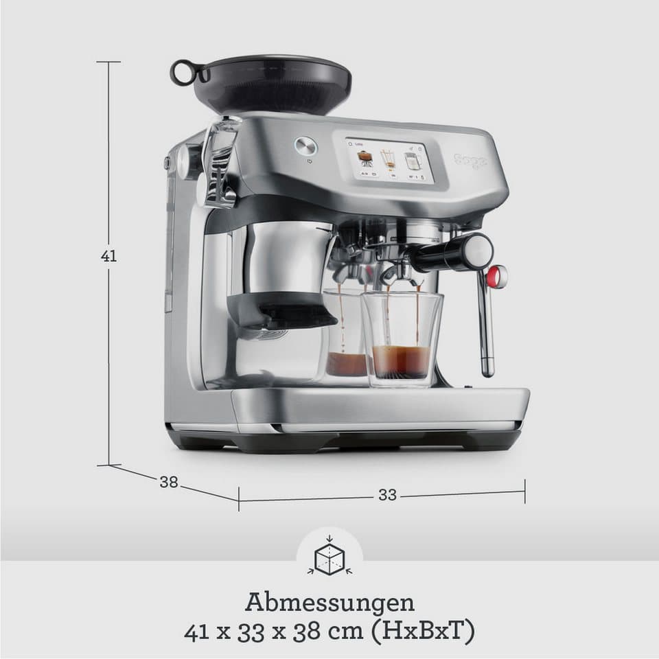 Sage Espressomaschine Barista Touch Impress SES882BSS, Cold Brew & Cold Espresso, Barista-Anleitung, Einstellungen für Milchalternativen - Thumbnail 19