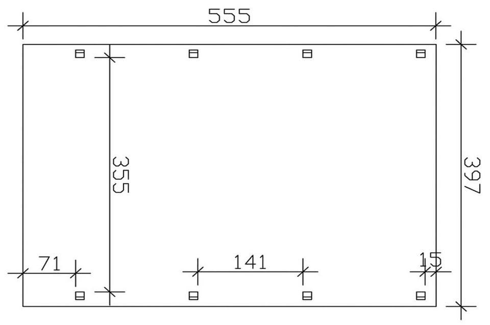 Skanholz Einzelcarport Friesland, BxT: 397x555 cm, 351 cm Einfahrtshöhe, für Caravan - Thumbnail 5
