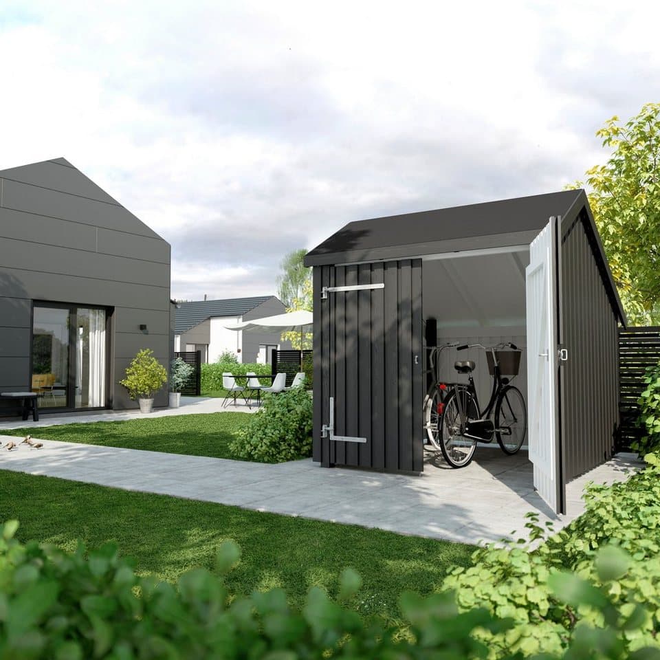 PLUS Gartenhaus, BxT: 291x229 cm, (Packung), Fahrradunterstand mit Doppeltür, Dachpappe/Aluleisten/H-Pfostenfüße - Thumbnail 2