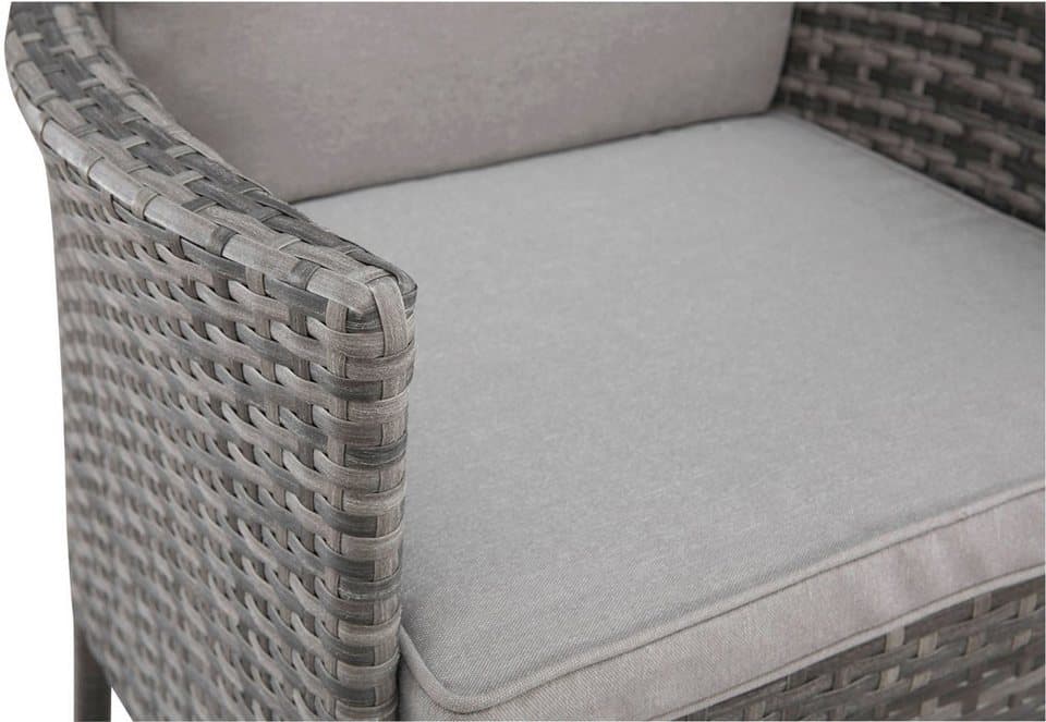 KONIFERA Garten-Essgruppe Parla, (Set, 21-tlg., 6xSessel, 1x AZ-Tisch 150-242,5cm,2x Hocker,inkl. Auflagen, Polyrattan), 2 der 6 Sessel sind verstellbar, Grau, Tischplatte aus Sicherheitsglas - Thumbnail 16