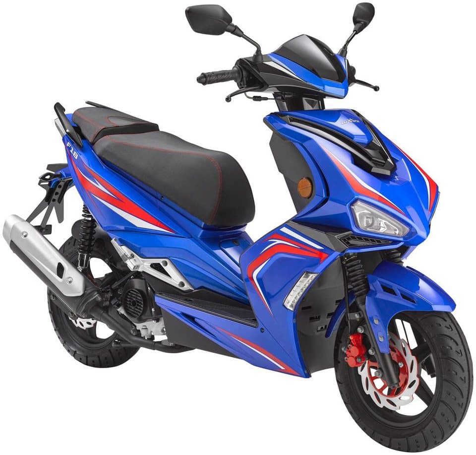 Luxxon Motorroller F18, 50 ccm, 45 km/h, Euro 5, (abschließbares Staufach), 2 Sitzplätze, für Erwachsene, Sportliches Design, 4-Takt Motor