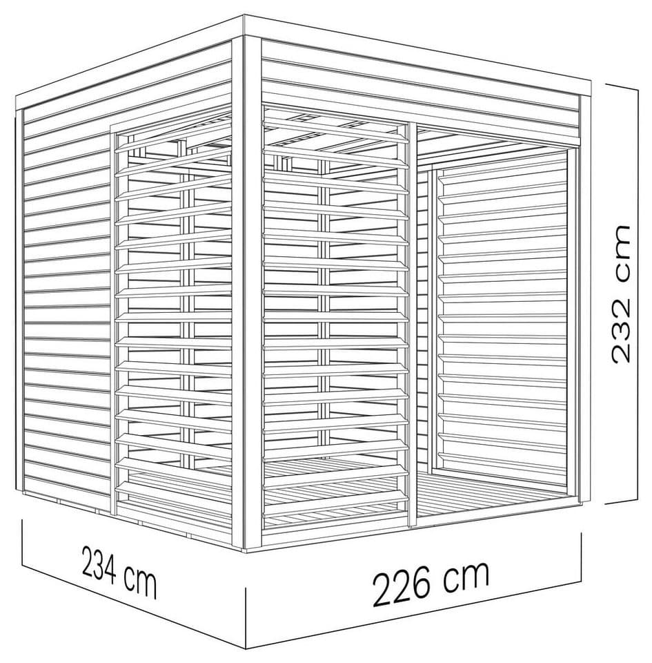 BERTILO Pavillon Modern Art 1, aus nordischer Fichte, kompletter Bausatz inkl. Dach und Boden - Thumbnail 20