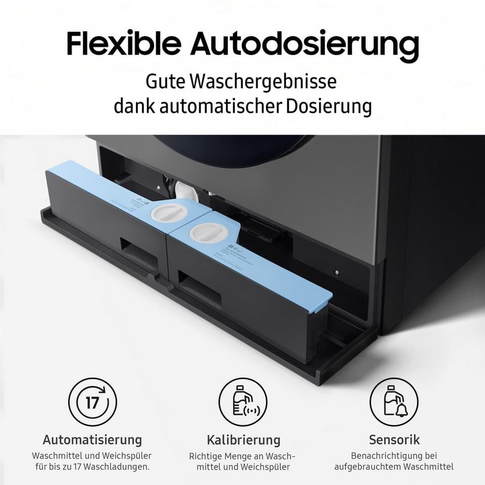 Samsung Waschtrockner WD8000DK WD18DB8995BZT2, 18 kg, 11 kg, 1000 U/min, Trommelreinigung+, Breite 75 cm, Tiefe 92cm, Höhe 111 cm - Thumbnail 14