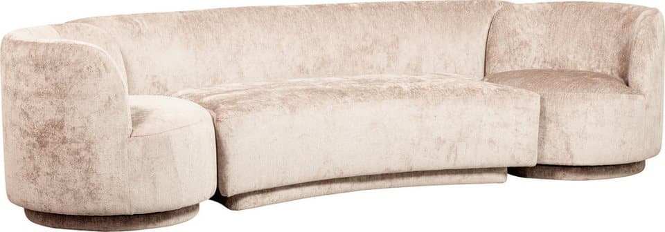 WOOOD Loungesofa Combi Popular Chenille-Bezug organische Form H 72 x B 290 x T 97 cm, Mit 2 sessel, Tragkraft 400 kg, Maximale Verschleißfestigkeit