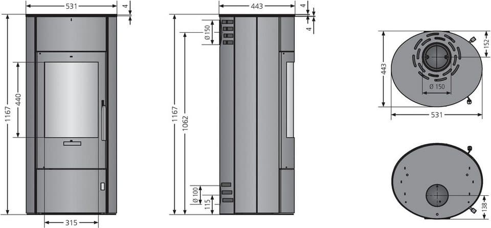 Oranier Kaminofen »Polar W+ 2.0«, 6,5 kW, Zeitbrand - Thumbnail 3