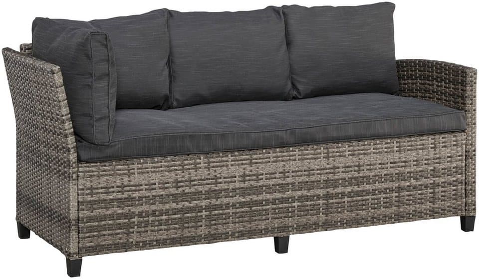 KONIFERA Gartenlounge-Set Rotterdam, (Set, 20-tlg., 3x 3er Sofa, 2x Hocker, 1x Tisch 120x82x67cm, inkl. Auflagen), Polyrattan, Stahl, Tischplatte aus Nonwood - Thumbnail 5