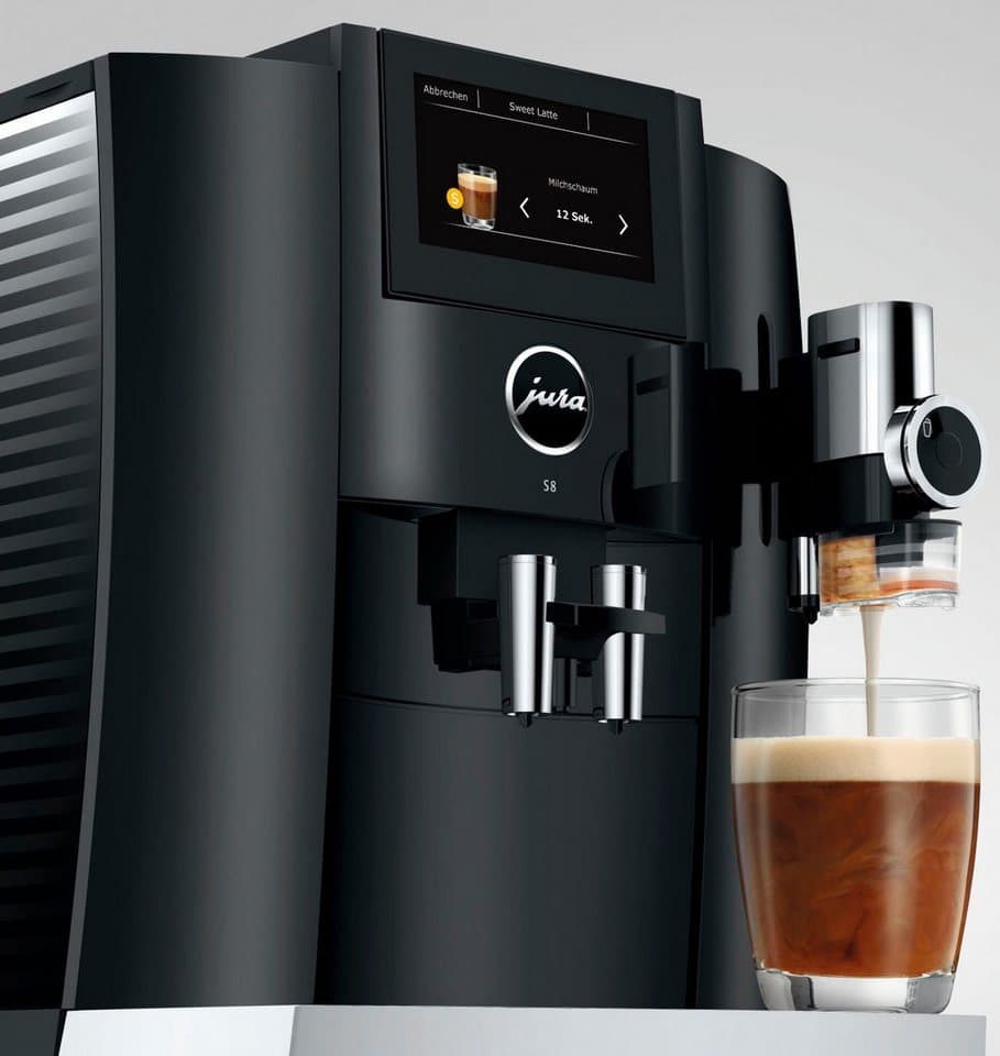 JURA Kaffeevollautomat 15482 S8 (EB), Piano Black, 27 Spezialitäten, Touch, Sweet Foam & Sirupaufsatz - Thumbnail 6