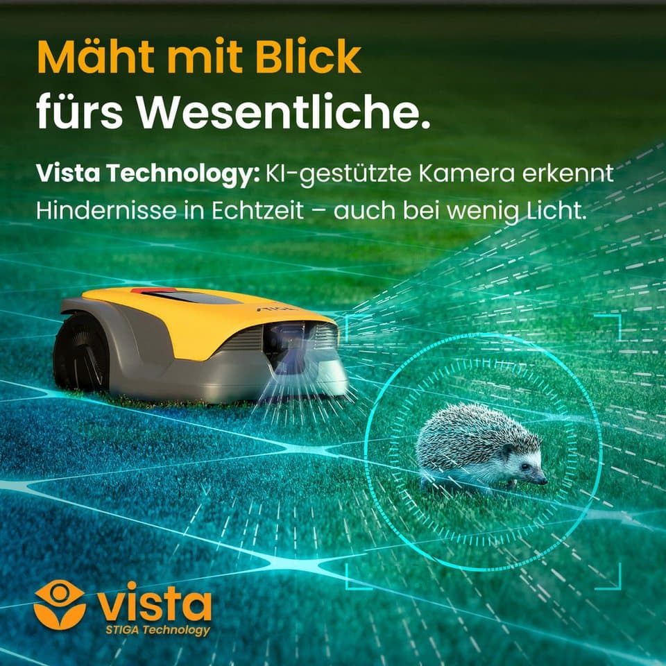 STIGA GARDEN Rasenmähroboter A 10v, bis 1000 m² Rasenfläche, (Set), App-Steuerung, Mehrzonen-Management, RTK+KI-Kamera+VISTA-Technologie - Thumbnail 4