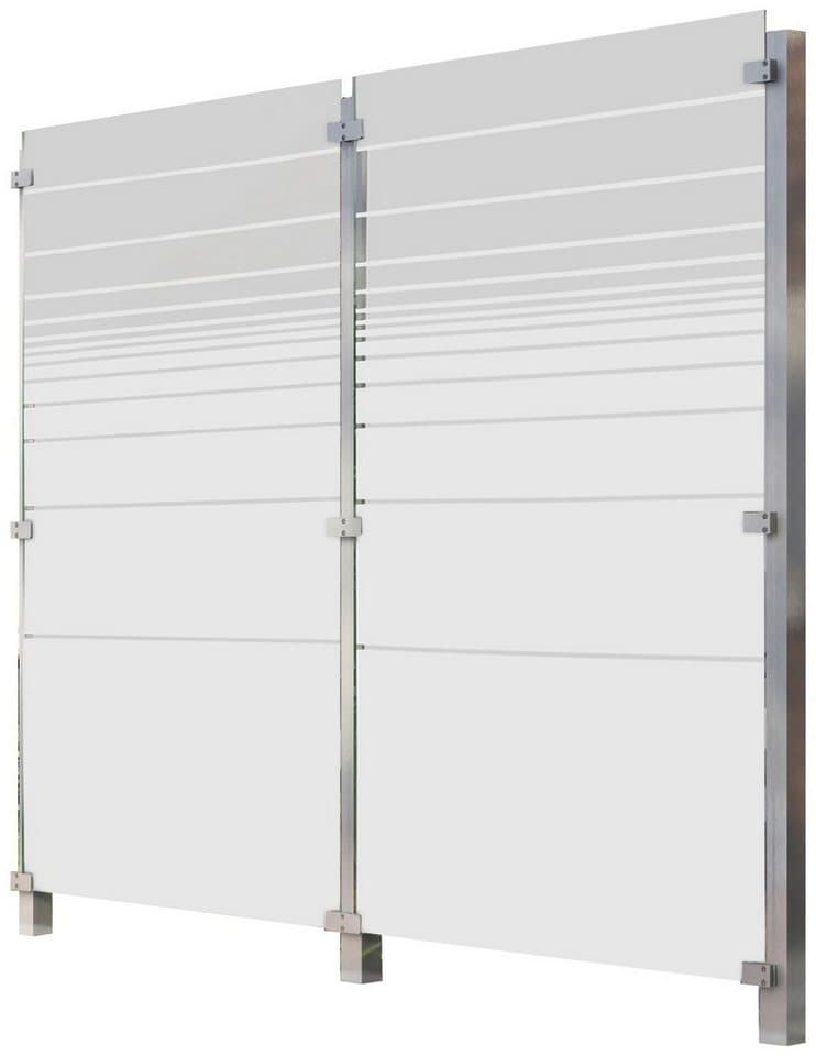 STAKET PRO Zaun, (Set), Glaszaun, Gesamtlänge: 2,17 m, 3 Pfosten