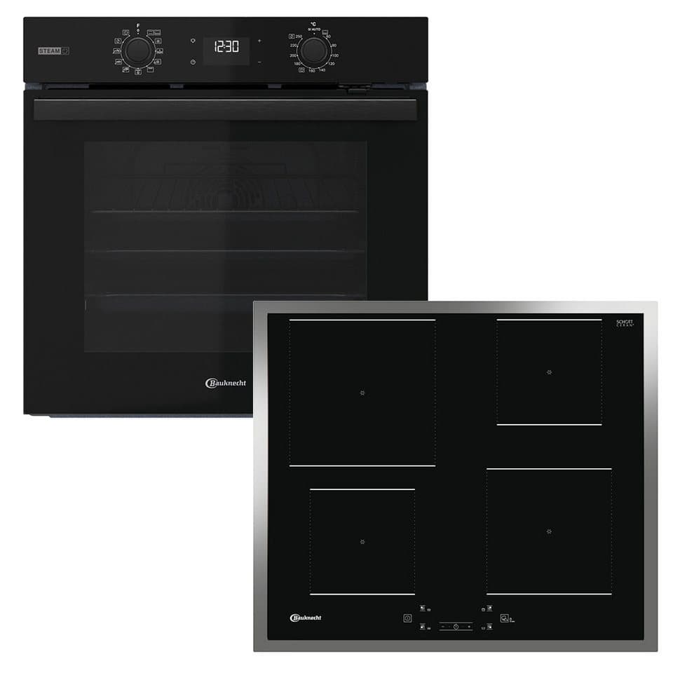 BAUKNECHT Backofen-Set BAKO 800 Pyro Steam, mit 1-fach-Teleskopauszug, FlexiClean - zwei mühelose Reinigungsfunktionen (Pyrolyse & Hydrolyse) je nach Bedarf, FlexiClean - Pyrolyse & Hydrolyse in einem Gerät