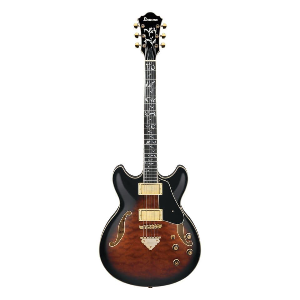 Ibanez Halbakustik-Gitarre, Halb-Akustik Gitarren, Semi Hollow-Modelle, Artcore Expressionist AS93QMSP-DB Dark Brown Sunburst - Halbakustik