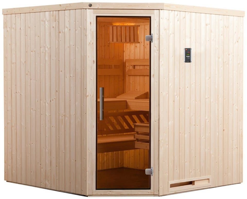 weka Sauna Varberg 3, BxTxH: 194 x 194 x 199 cm, 57 mm, 7,5 kW Ofen mit ext. Steuerung - Thumbnail 2