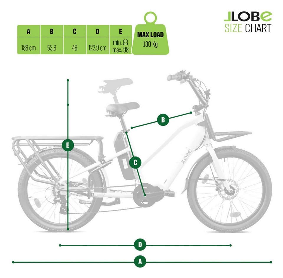 LLobe E-Bike Lastenrad Cargo City E-Bike Cargado, 7 Gang Shimano Tourney Schaltwerk, Kettenschaltung, Mittelmotor, 468 Wh - Thumbnail 17