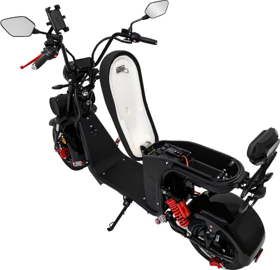 Rolektro E-Motorroller E-Chopper 45, 2 x 60V-25,6Ah Lithium-Akku, 3000 Watt, 3500 W, 45 km/h, bis zu 108 km Reichweite, mit USB-Anschluss und integr. Alarmanlage - Thumbnail 6