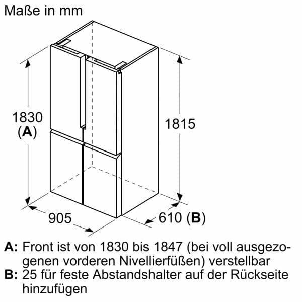 SIEMENS Multi Door iQ300 KF96NVPEA, 183 cm hoch, 91 cm breit, noFrost, hyperFresh Schubladen, LED-Licht, superKühlen, superGefrieren - Thumbnail 18