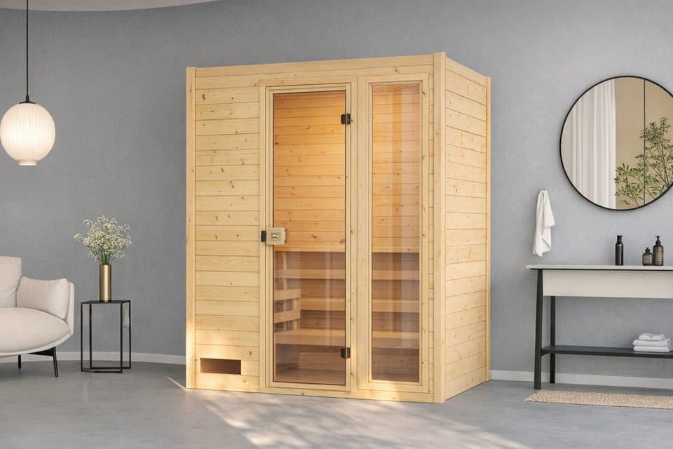weka Sauna Valida, BxTxH: 189 x 139 x 203,5 cm, 38 mm, (Set) 7,5 kW-Ofen mit digitaler Steuerung - Bild 1