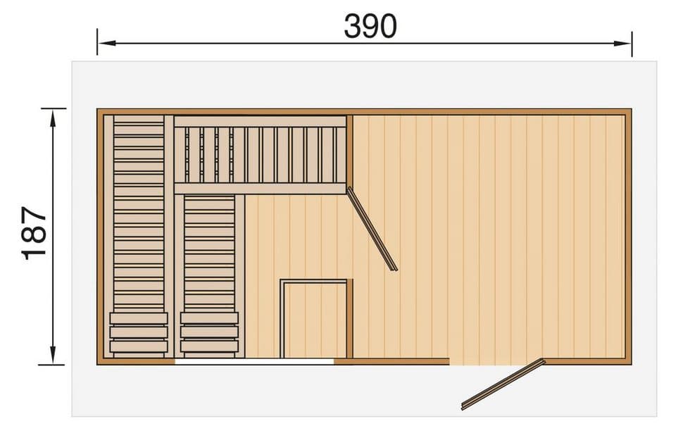 weka Saunahaus Farsund, BxTxH: 415 x 250 x 253 cm, 38 mm, ohne Ofen - Thumbnail 5