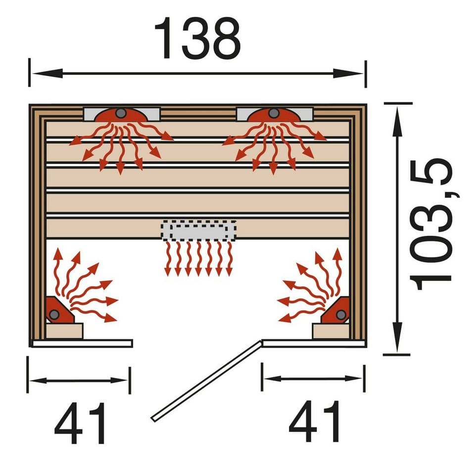weka Infrarotkabine Hamina, BxTxH: 138 x 104 x 190 cm, 62 mm - Thumbnail 4