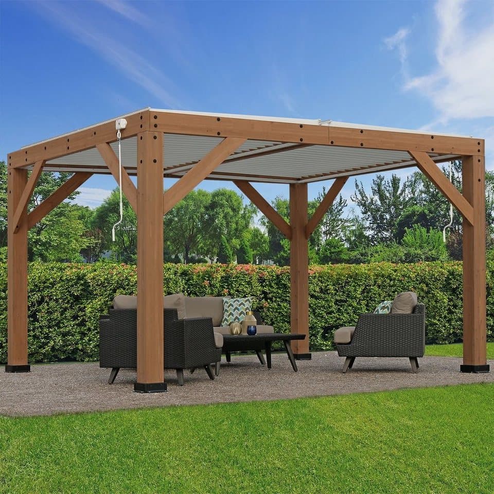 WESTMANN Pergola Karl, 100 % FSC®-zertifiziertes Zedernholz, Dach aus Aluminium - Thumbnail 2