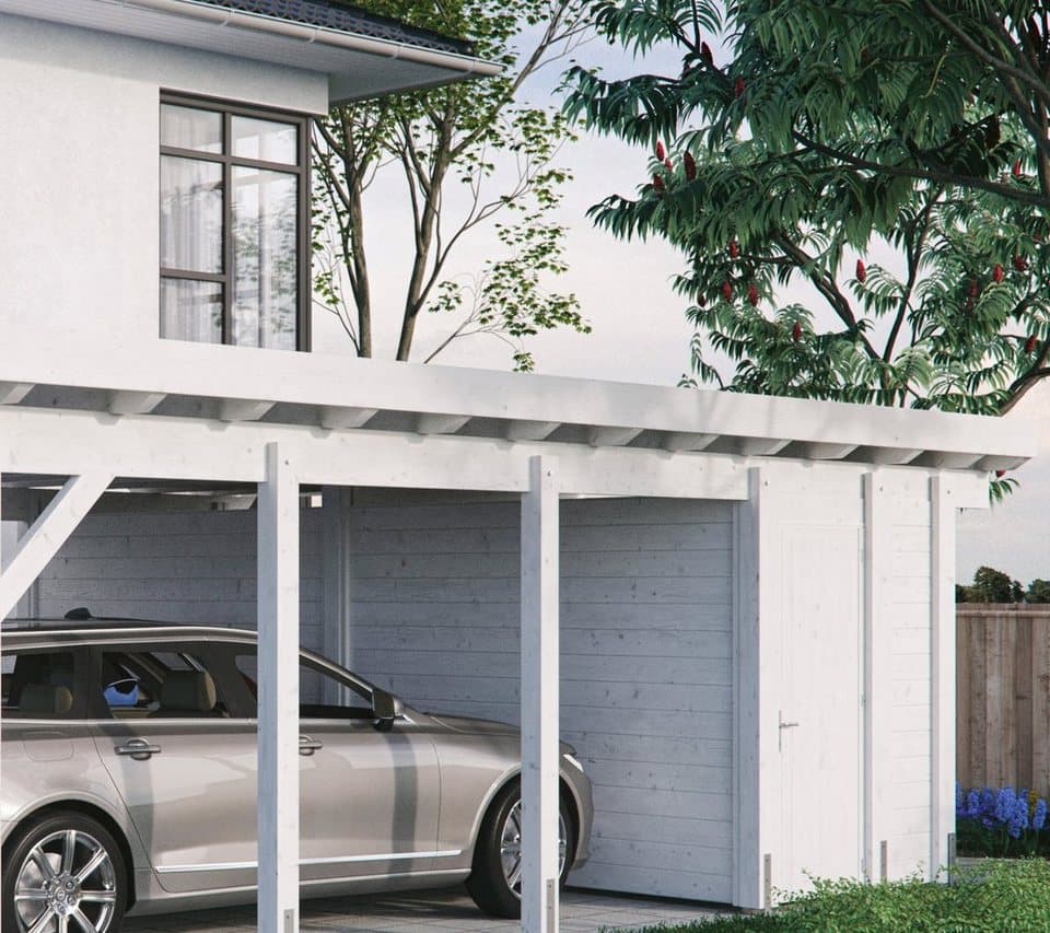 Kiehn-Holz Carport-Geräteraum, BxT: 585x174 cm, nur für Carport KH 330/331, versch. Farben - Thumbnail 2