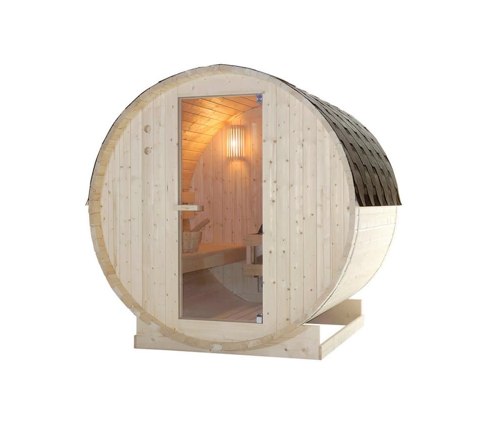 Sanotechnik Fasssauna »TROMSÖ L«, BxTxH: 189 x 180 x 191,5 cm, 3,8 mm, geeignet für 4 Personen, Fichetnholz - Thumbnail 3