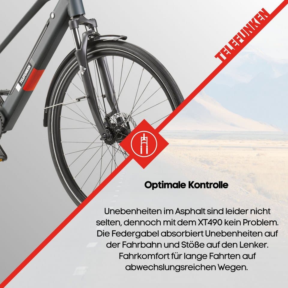 Telefunken E-Bike Trekkingrad E-Trekking Expedition XT490 Damen, 8 Gang Shimano Altus Schaltwerk, Kettenschaltung, Heckmotor, 417,6 Wh, Pedelec, Elektrofahrrad, Damen, innerhalb StVZO, 28 Zoll - Thumbnail 8