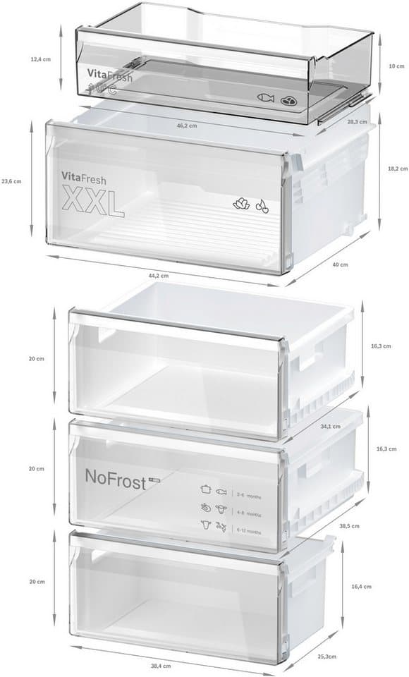 BOSCH Kühl-/Gefrierkombination Serie 4 KGN39OCAF, 203 cm hoch, 60 cm breit, Green Collection: produziert mit CO₂ reduzierten Materialien - Thumbnail 19