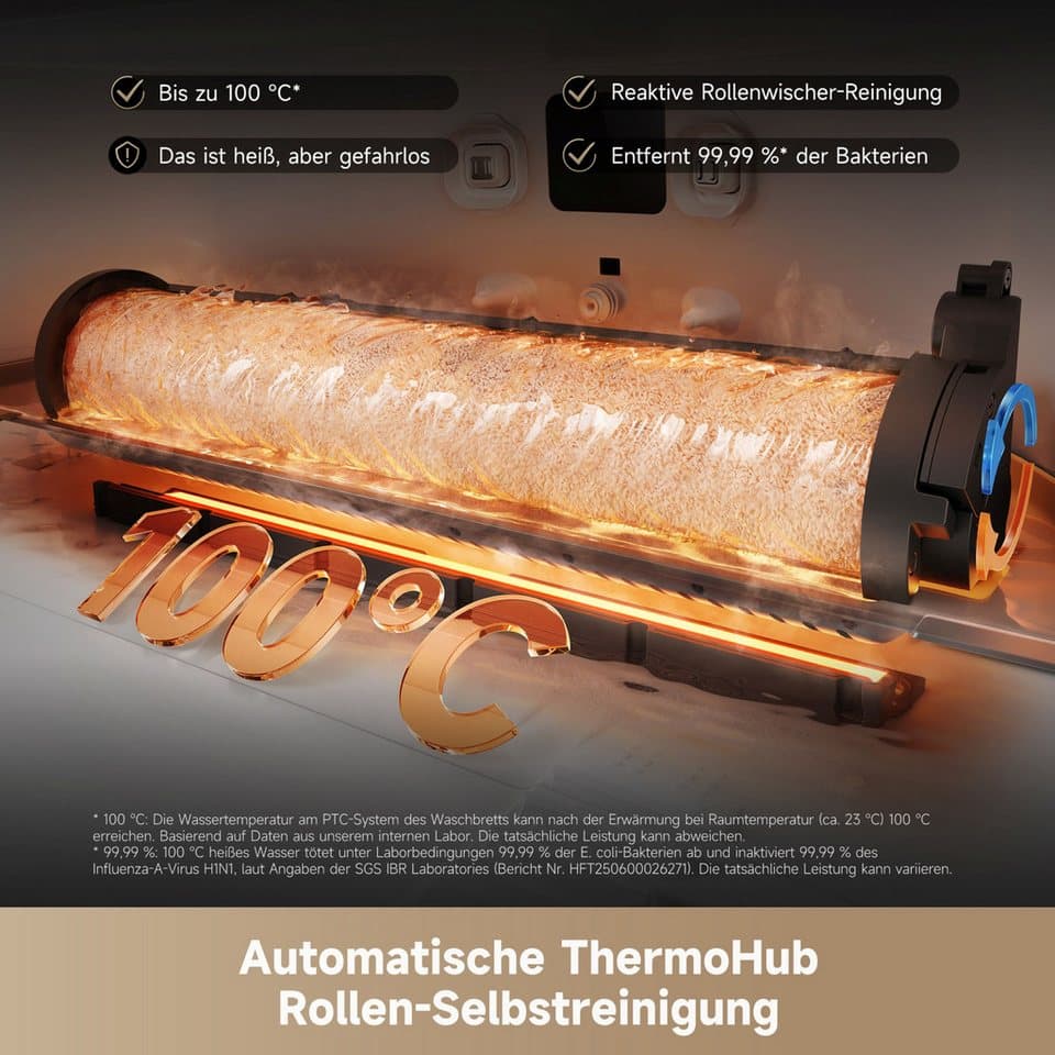 Dreame Saugroboter mit Wischfunktion Aqua10 Ultra Roller Complete, 600 W, mit Beutel, Warmwasser-Wischsystem, Rollenmopp, überwindet Hindernisse, 30.000 Pa - Thumbnail 12