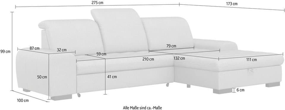 sit&more Ecksofa Luxor L-Form, wahlweise mit Schlaffunktion, Bettkasten und Kopfteilverstellung - Thumbnail 17