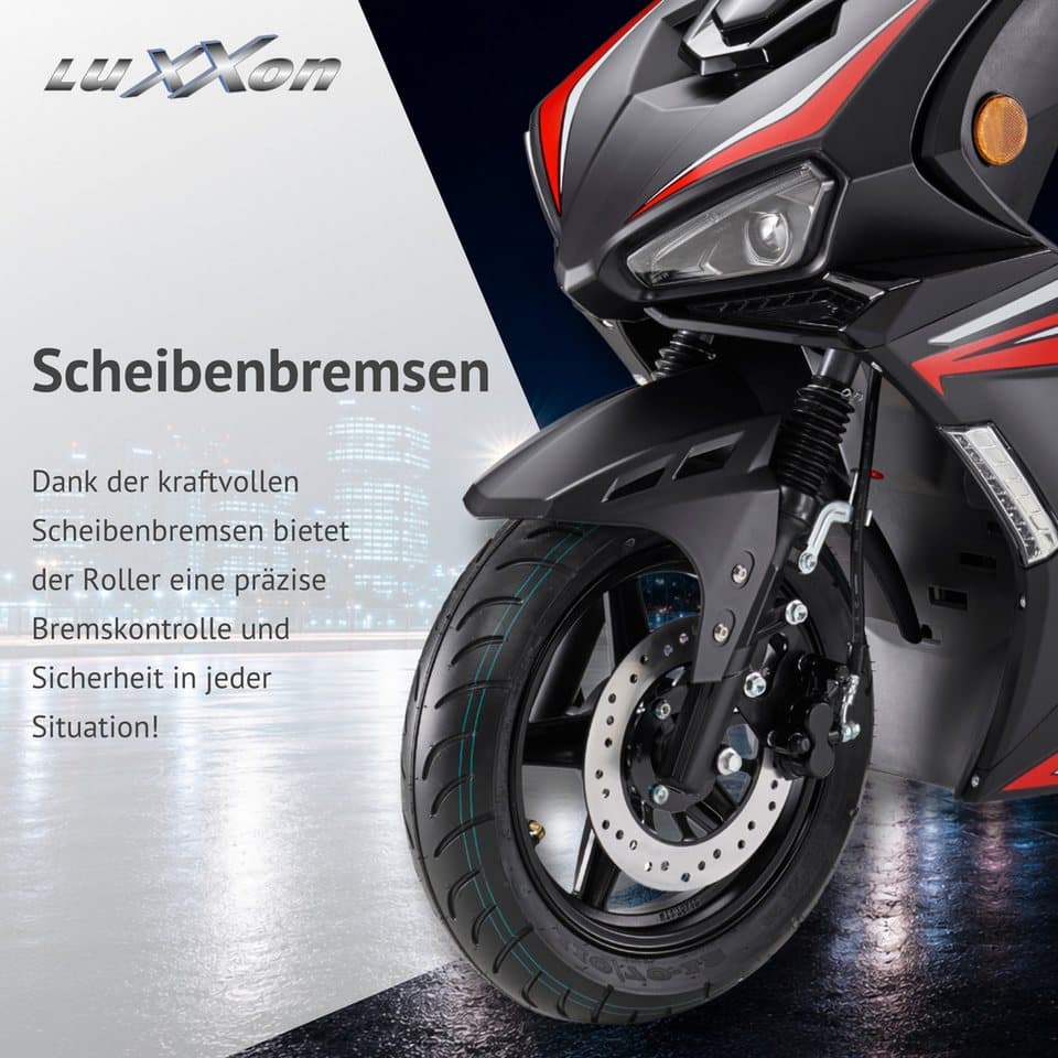 Luxxon E-Motorroller LuXXon F18e (45km/h), 3000 W, 45 km/h, Elektroroller mit Straßenzulassung, LED-Paket - Thumbnail 6