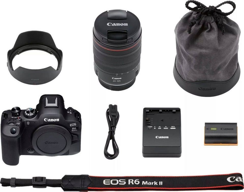 Canon EOS R6 Mark II Systemkamera (RF 24-105mm F4 L IS USM, 24,2 MP, WLAN (Wi-Fi), Bluetooth, Hybridkamera für Foto und Video ohne Kompromisse) - Bild 1