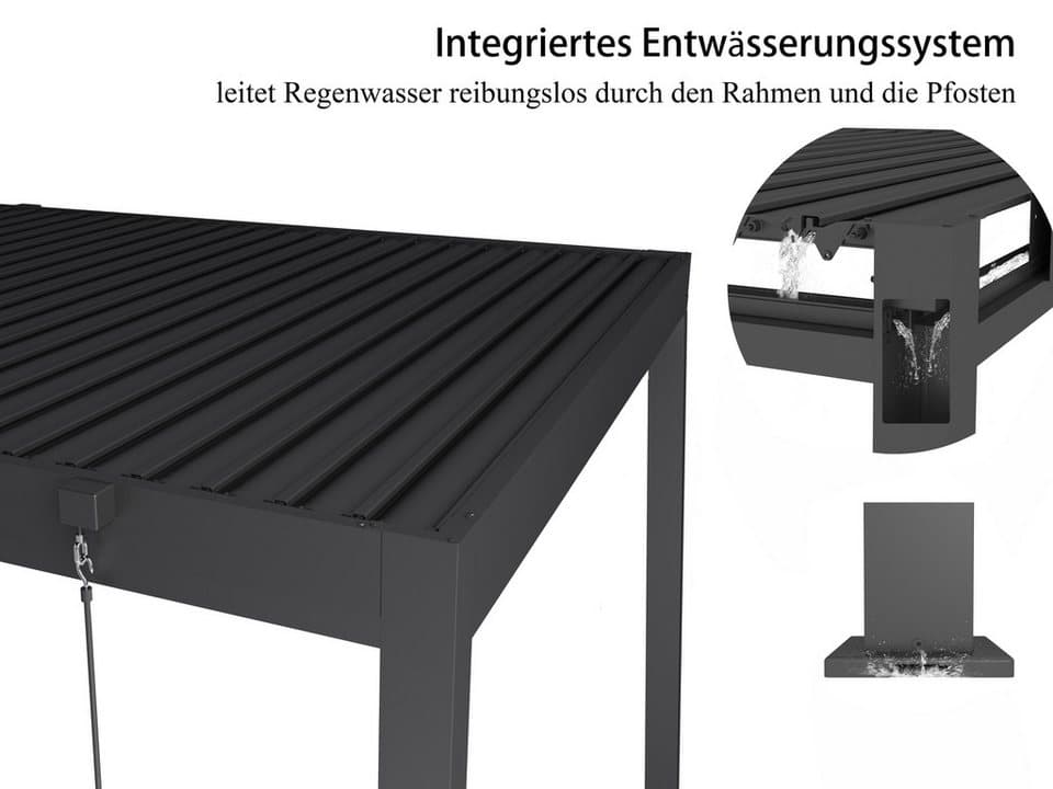 KONIFERA Pavillon Pergola Alhambra Steel, verschiedene Größen, ohne Seitenteile - Thumbnail 11
