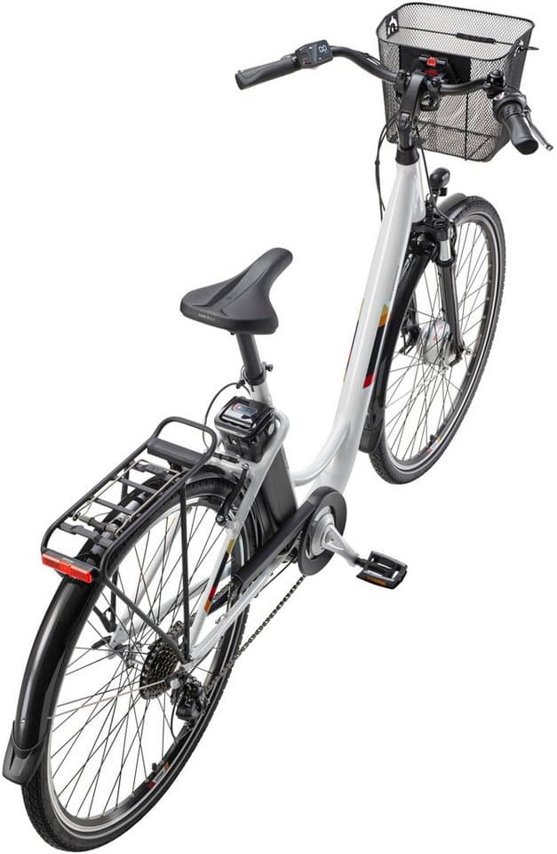 Telefunken E-Bike Cityrad Multitalent RC822, 7 Gang Shimano Tourney Schaltwerk, Kettenschaltung, Frontmotor, 531,3 Wh, (Beleuchtung, Straßenzulassung, ca. 100 km Reichweite, 2 V-Bremsen), Elektrofahrrad, Damen Herren, 28 Zoll, 36,9 V, 531,3 Wh Akku, Pedelec - Thumbnail 3