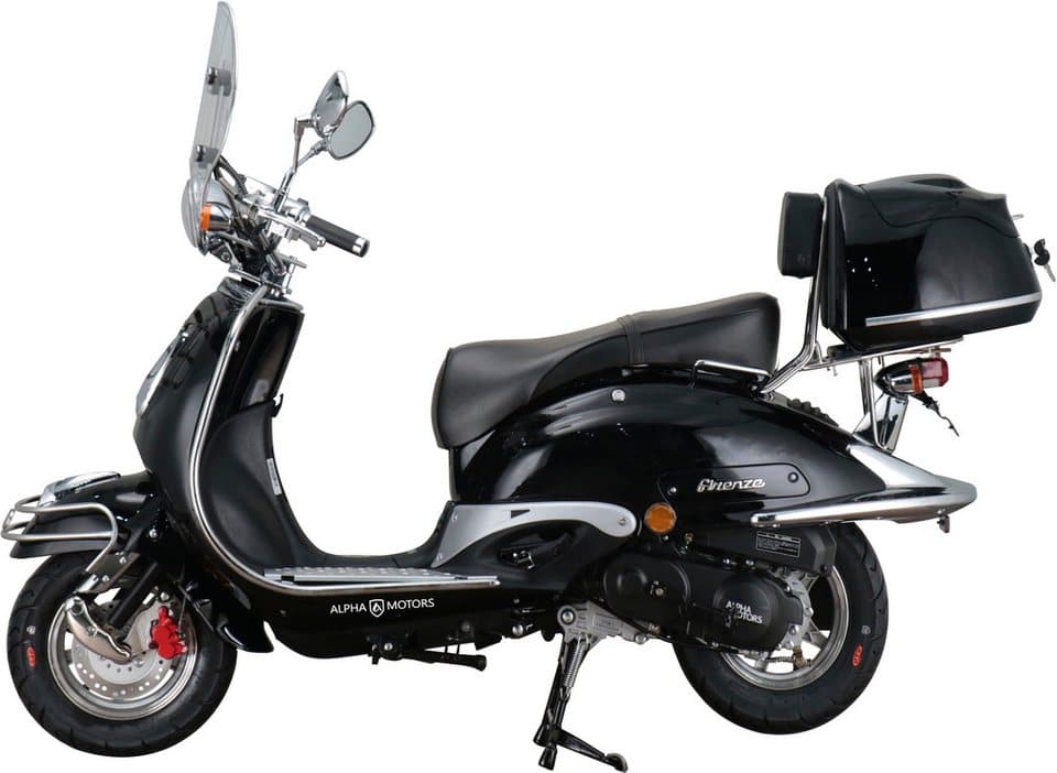 Alpha Motors Motorroller Retro Firenze Limited, 125 ccm, 85 km/h, Euro 5+, (Spar-Set, mit Topcase, Windschild und Chrom-Set), mit Lenkerschloss und Windschild - Thumbnail 4
