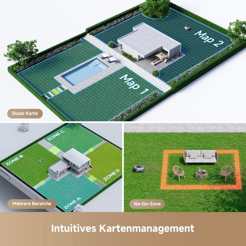 Dreame Rasenmähroboter Mower A1 Pro, bis 2000 m² Rasenfläche, (Set), präzise Navigation, U-förmige Mähstrategie, duales Kartenmanagement - Thumbnail 6