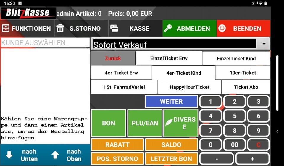 BlitzKasse Kassensystem 10" MINI Kassensystem für Einzelhandel: Laden Kiosk Imbiss - Thumbnail 4