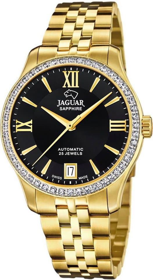 Jaguar Automatikuhr J999/2, Armbanduhr, Damenuhr, Swiss Made, Edelstahlarmband, Saphirglas