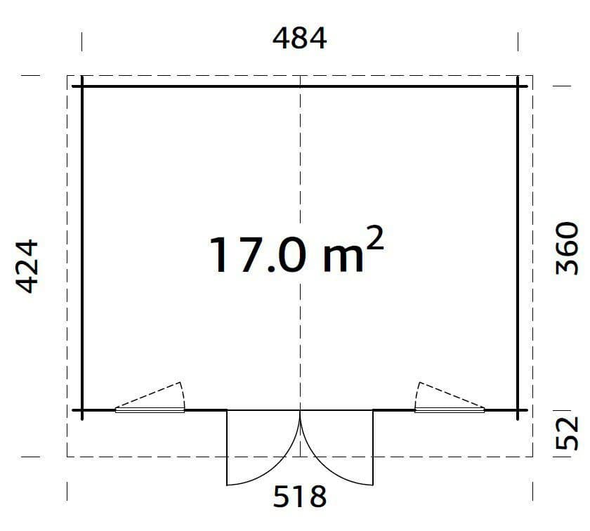 Palmako Gartenhaus Klara, BxT: 518x420 cm, ohne Dacheindeckung - Thumbnail 3